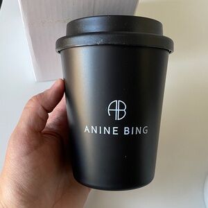 ANINE BING BLACK REUSABLE CUP AND LID NEW IN BOX